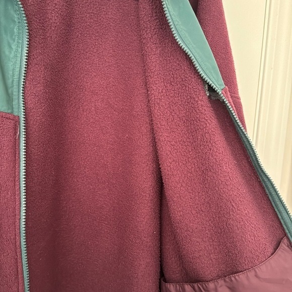 COLUMBIA Purple and Green Full Zip Long Sleeves Fleece Pullover in XL - Picture 8 of 14